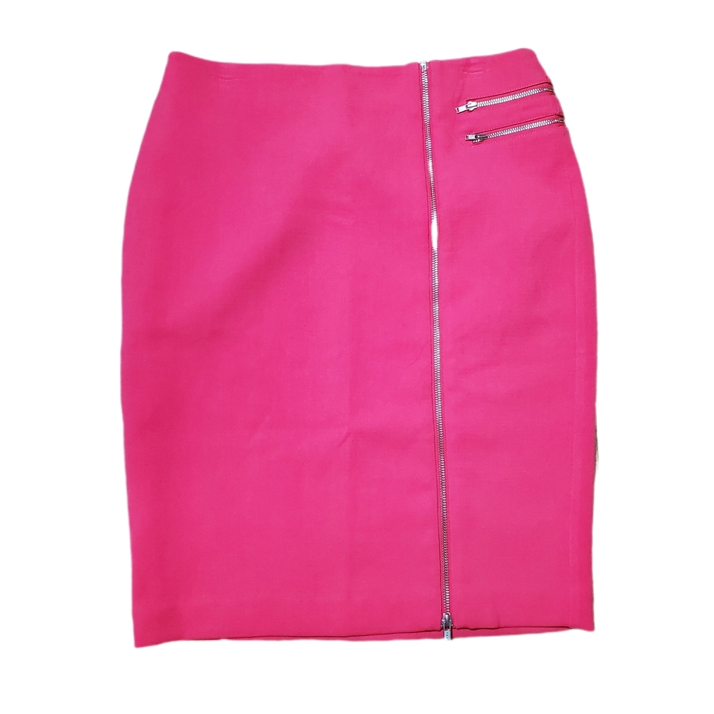 Worthington Elegant Hot Pink Zipper Pencil Skirt Sz 8